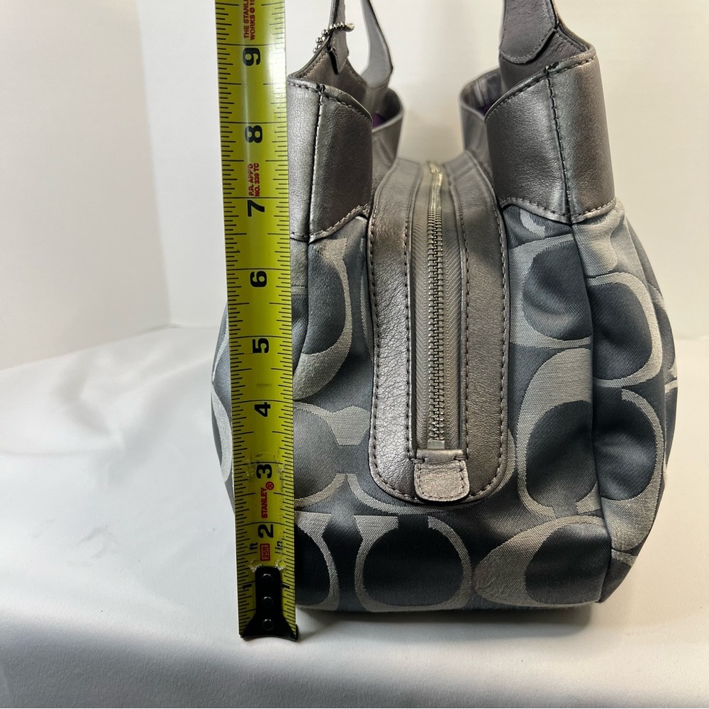 Coach Gray and Silver Signature Hobo Shoulder Bag - Picture 9 of 16